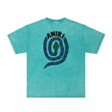 Amiri Washed Distressed T Shirt Printed Trendy Pure Cotton