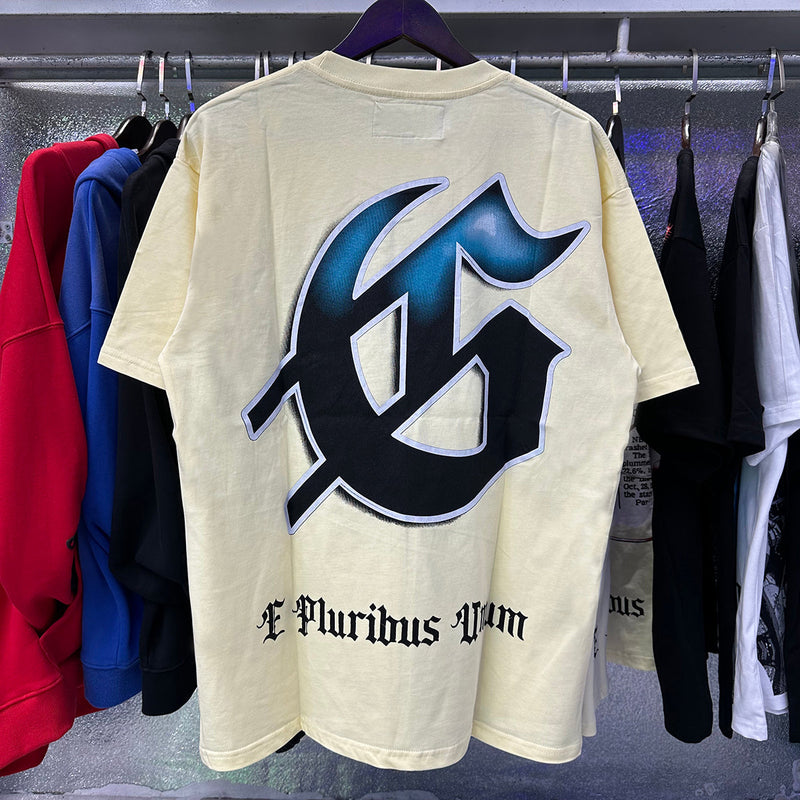 Godspeed T Shirts Falling Skull Print Cotton Casual Short Sleeve Men and Women