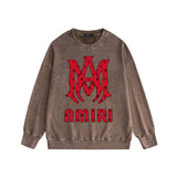 Amiri Distressed Sweatshirt Printed Trendy Pure Cotton