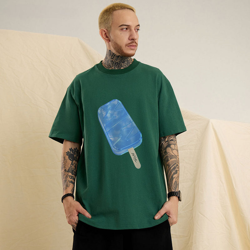 Men T-Shirt Heavy Biscuit Printing