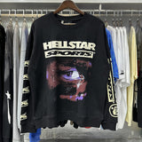 Hellstar Sweatshirt Autumn and Winter Smiley Kirin Arm Print