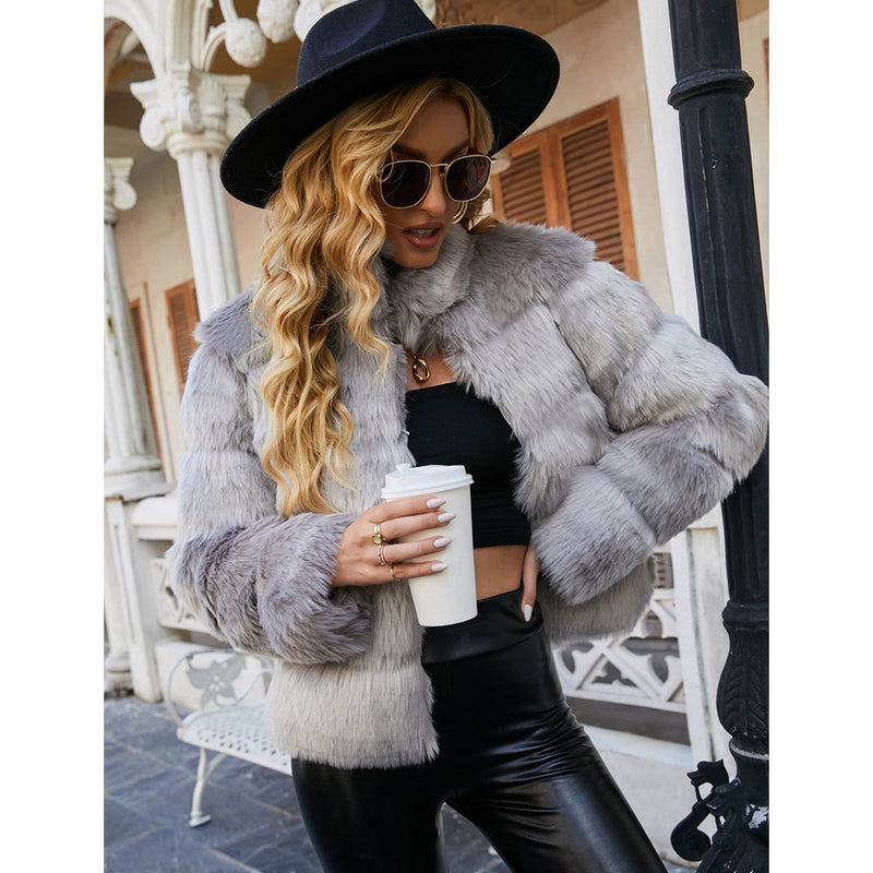 Women Fur Jacket Fashion Plush Coat