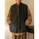 Men Cotton Coat Cotton Vest Winter Diamond Lattice Loose