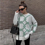 Women Work Business Casual Sweats Knitwear Jacquard Sweater