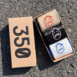 Men's socks - european and american streetwear brand boxed aj athletic socks - m crew socks - graffiti barbed wire trendy socks - travis scott collaboration