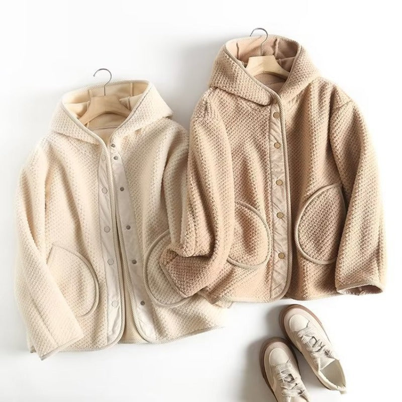 Women Hoodie Lamb Fur Small Figure