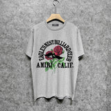 Amiri t shirts rose printing short sleeve