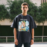 Mens Vintage T Shirt Printed T-Shirt Short Sleeve