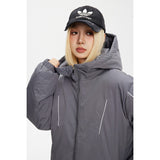 Unisex Coat Youth University Style Hooded Coat Thickened Cotton-Padded Coat