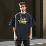 Mens Vintage T-Shirt Vintage Printed Short Sleeve T-Shirt