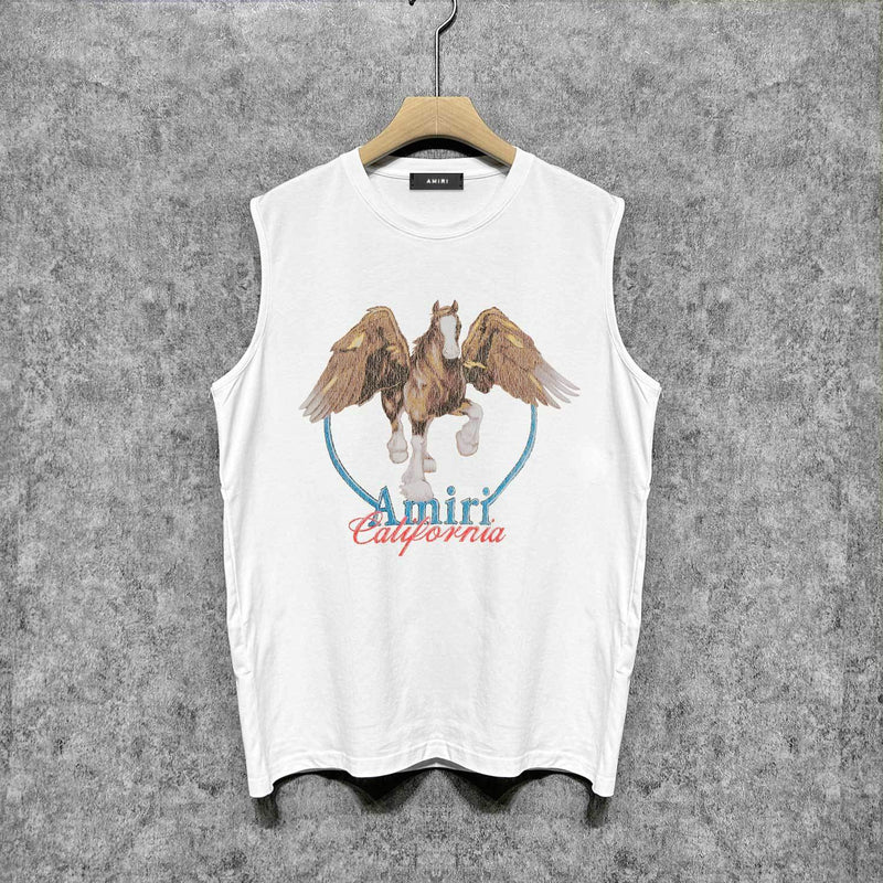 Amiri tank top oil painting pegasus printing