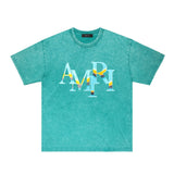 Amiri washed t-shirt gradientletterprinting short sleeve