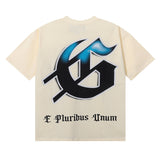 Godspeed T Shirts Falling Skull Print Cotton Casual Short Sleeve Men and Women