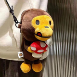 Baby milo children crossbody bag monkey doll mushroom children adult shoulder oblique change bag
