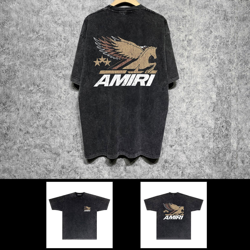 Amiri washed t-shirt mottled pegasus short sleeves