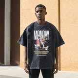 Mens Vintage T Shirt Printed Vintage Short Sleeve T-Shirt