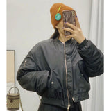 Women Cotton Coat Solid Color Retro Loose Baseball Uniform