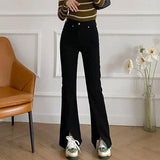 Women Jeans Slimming Slit Casual All-Match Stretch