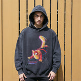Mens Vintage Hoodie Cotton Hooded Sweater Wash