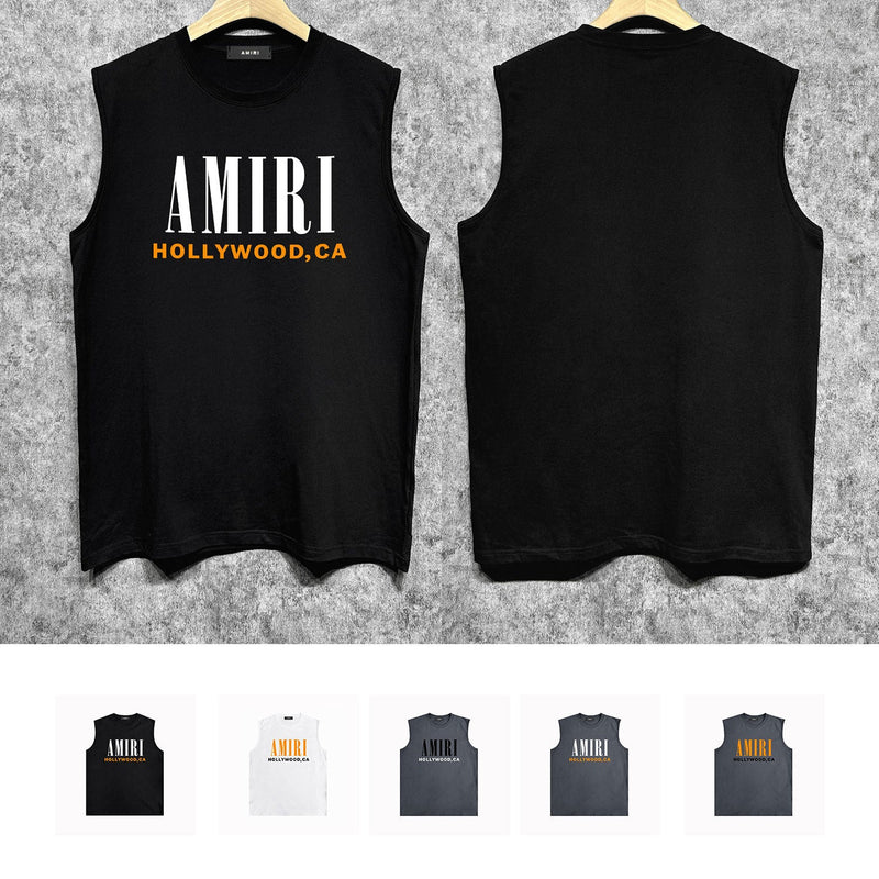 Amiri tank top bone sleeve printing