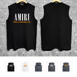 Amiri tank top bone sleeve printing