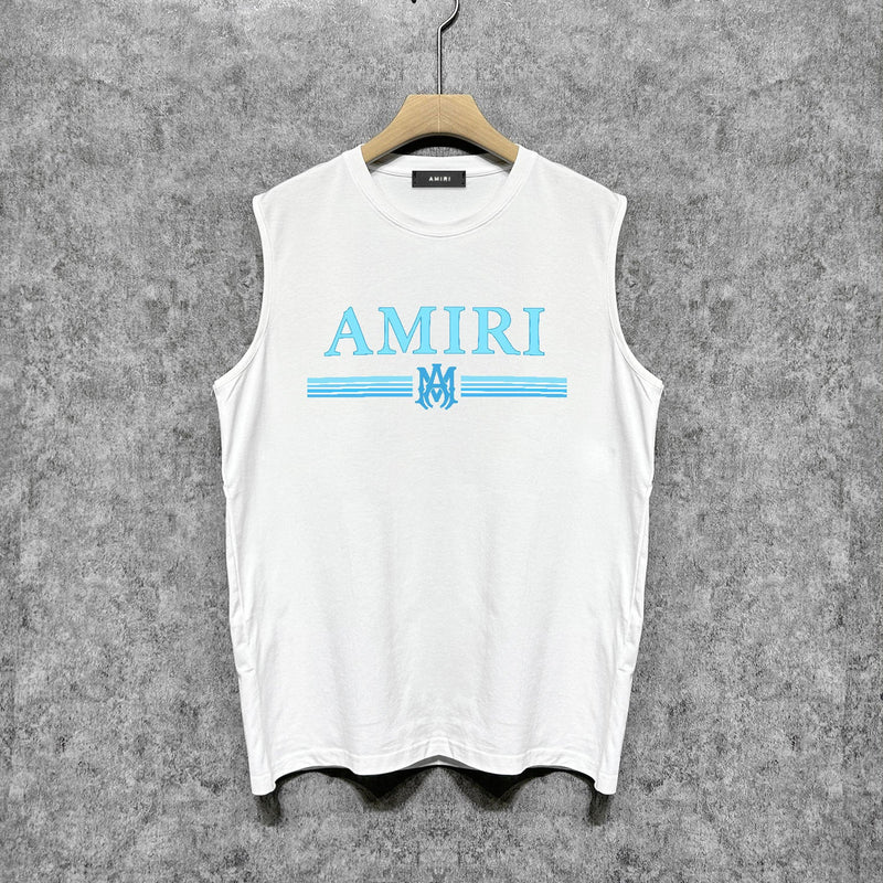 Amiri tank top colorfulletter horizontal stripprinting