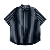 Unisex Shirt Vintage Cotton Striped Loose