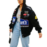 Women Jacket Printed Casual Loose Motorcycle