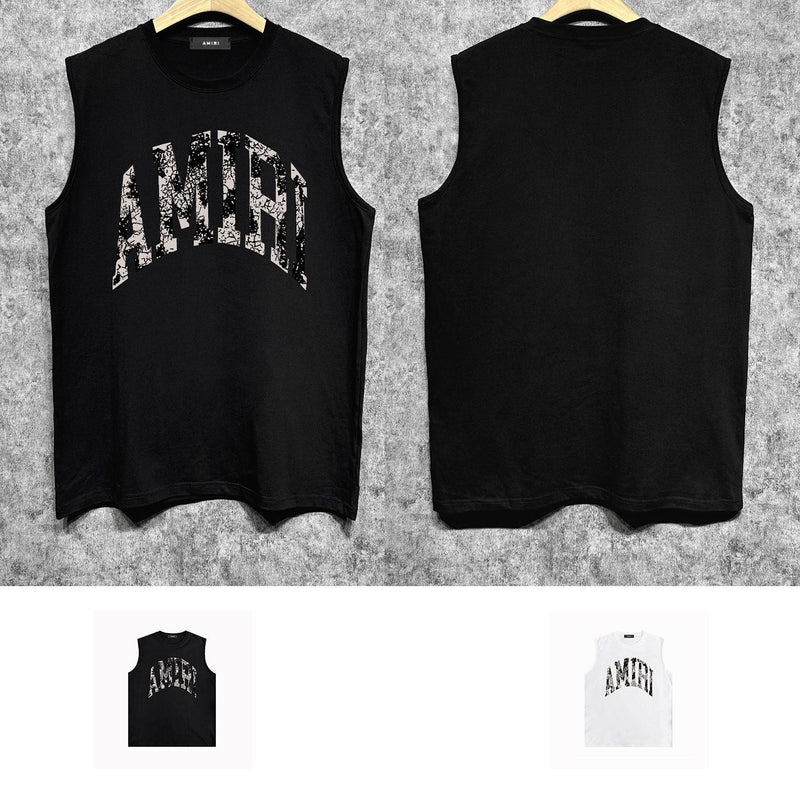 Amiri tank top with cracked letterprinting
