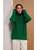 Women Work Business Casual Sweats Knitted Loose Turtleneck Sweater