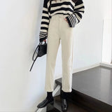 Women Jeans Retro Loose Slimming Fleece