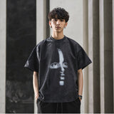 Mens Vintage T Shirt Lazy Wind Wash Old