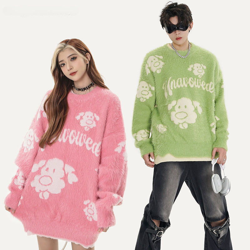 Women Sweater Sweet Cool Cartoon Idle Style Knitted Sweater