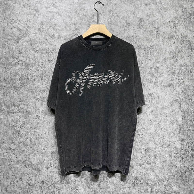 Amiri washed t-shirt black and white short sleeves