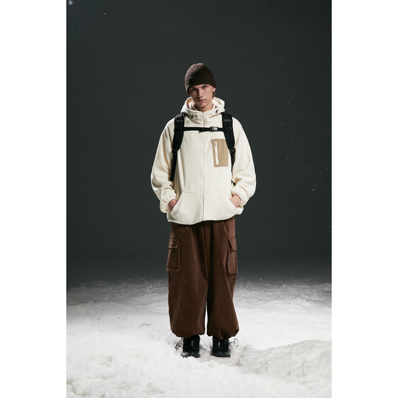 Unisex Coat Loose Polar Fleece Jacket Thermal Cotton-Padded Clothes