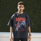 Mens Vintage T Shirt Short Sleeve Men's Loose