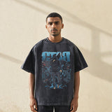 Mens Vintage T Shirt Vintage Wash Old Short Sleeve T-Shirt