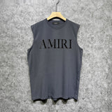 Amiri tank top white stripes simple letterprinting