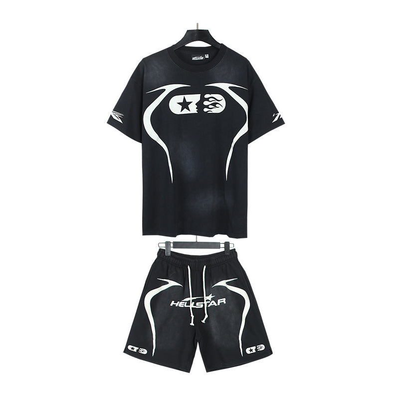 Hellstar T-Shirt And Shorts Two-Piece Set