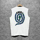 Amiri tank top patchwork colorful snake printing