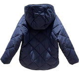 Women Cotton Coat Breasted Loose and Warm Diamond Grid Cotton Jacket