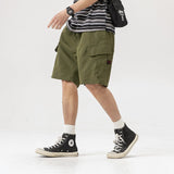 Unisex Shorts Retro Large Workwear with Pocket Shorts Loose