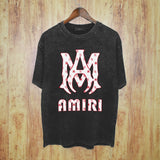 Amiri Washed Distressed T Shirt Printed Trendy Pure Cotton