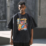 Mens Vintage T Shirt Print Wash Print Short Sleeve