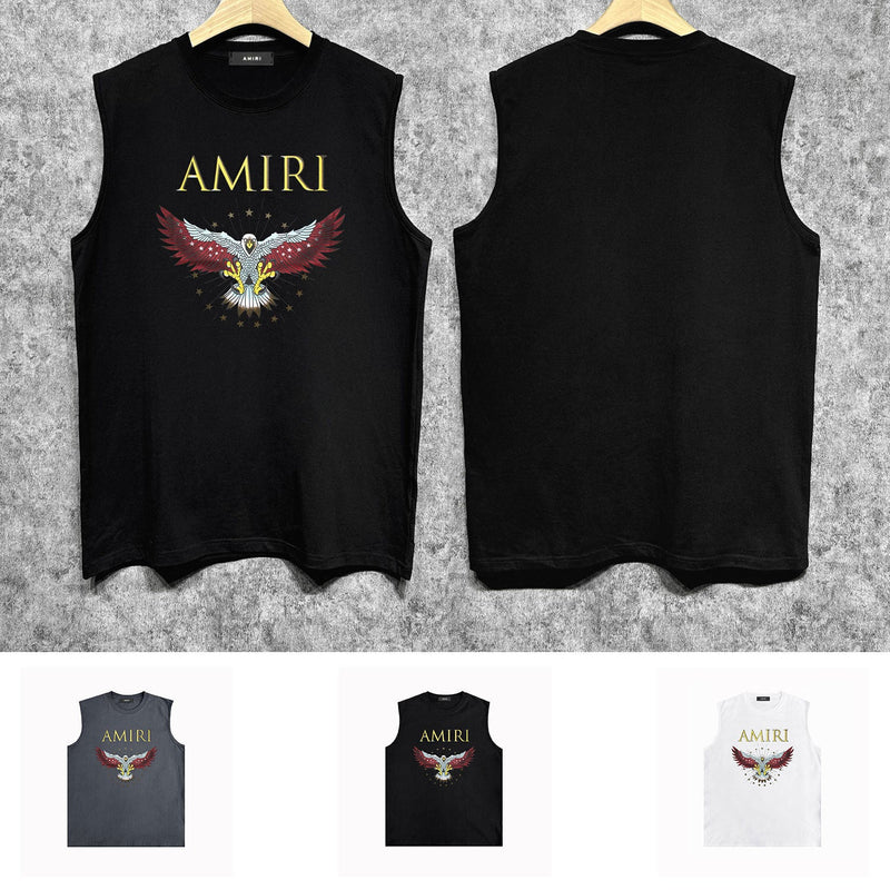 Amiri tank top five-pointed star flying eagle printing