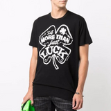 Dsq2 T Shirt Four-Leaf Clover Frame Printed Short-Sleeved T-shirt round Neck