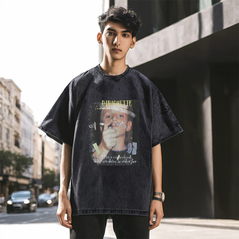 Mens Vintage T Shirt Short Sleeve T-Shirt Men's and Women's