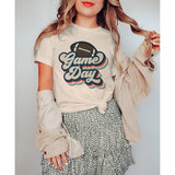 Game Day Shirt Women Football Mom T-Shirt Short Sleeve