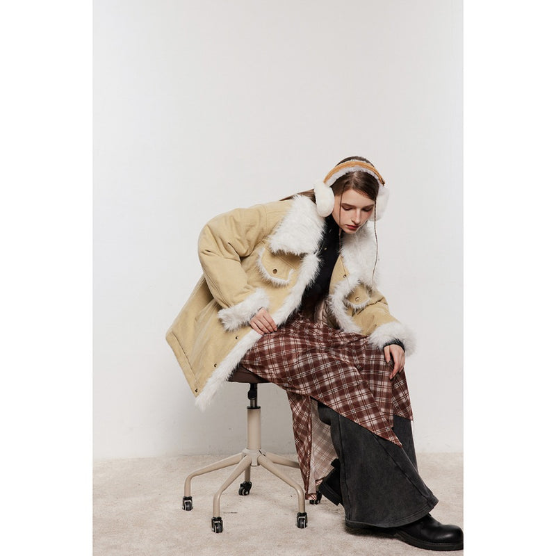 Unisex Coat Loose Winter Cotton Dress Warm Plush