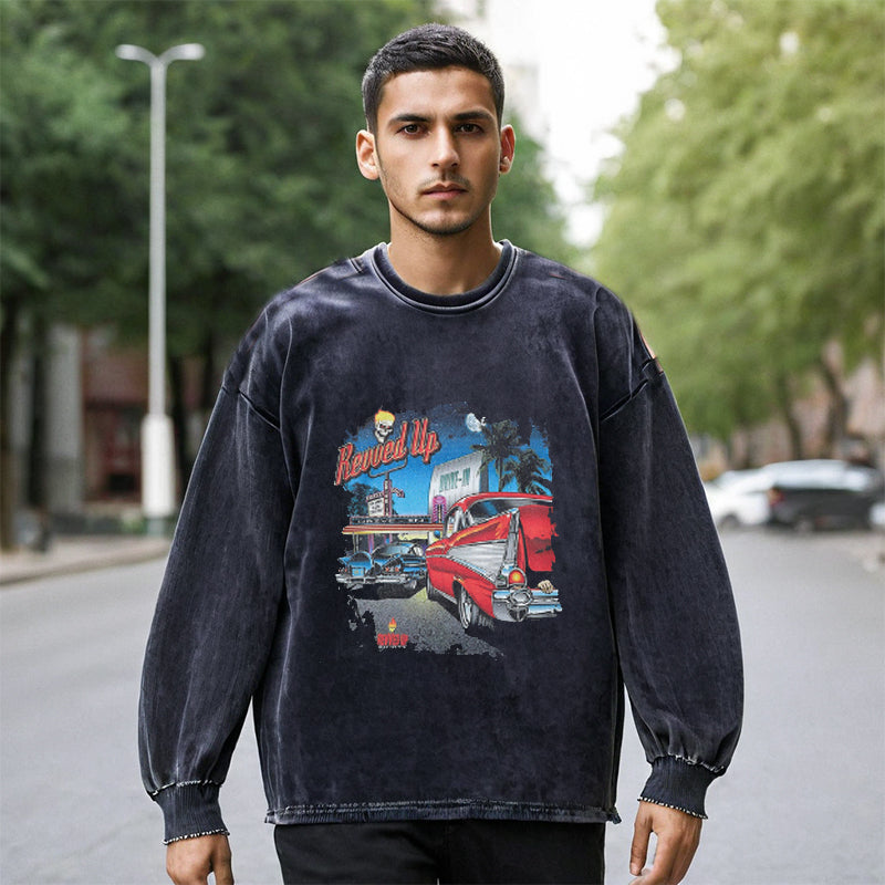 Mens Vintage Long Sleeve Shirt Casual Long Sleeve T-Shirt Men